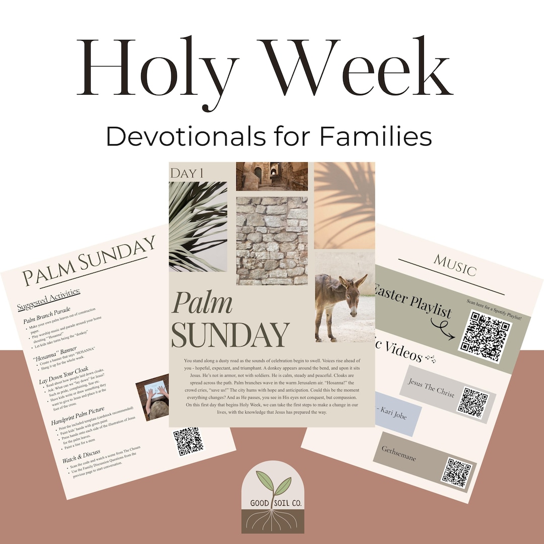 Holy Week Family Devotional | Easter Scripture Study, Kids Activities ...