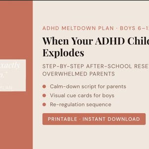 Plan para la crisis del TDAH para niños de 6 a 12 años: Guión para la calma, kit de herramientas para la regulación emocional (Descargar PDF)