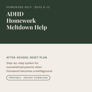 Hulp bij huiswerk tegen ADHD voor jongens van 6-12 jaar (afdrukbaar resetplan)