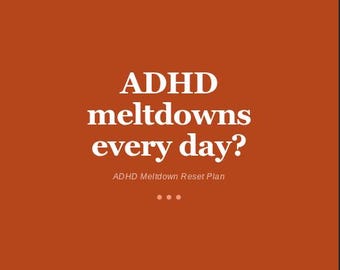 ADHD Meltdown Kit for Kids | Calm Down Plan and Repair Guide | Printable Toolkit Boys Ages 6-12