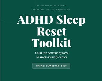 ADHD Sleep Kit for Kids | Bedtime Calm Down and Sleep Reset | Printable Toolkit Boys Ages 6-12