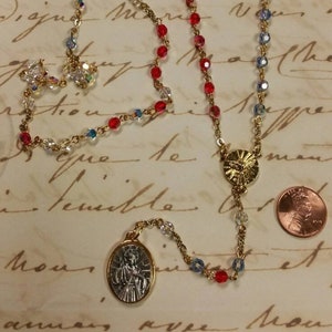 Catholic Divine Mercy Chaplet/Rosary with 5mm Swarovski Crystals Handmade