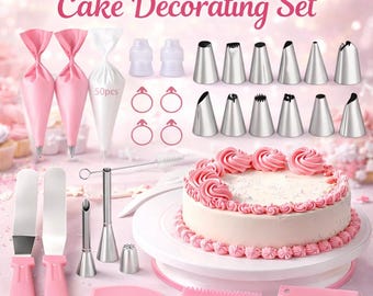 Set completo per decorare torte con piatto girevole: strumenti per la pasticceria facili e professionali.