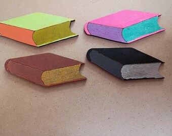Little Books, Wooden, Hand Painted Magnets