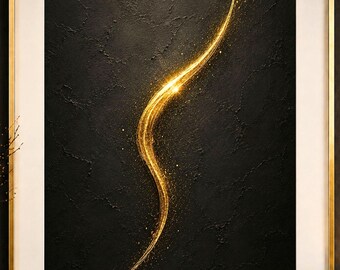 Business Wall Art, Minimalist Wall Decor, Black Gold Abstract Art, Modern Interior Print