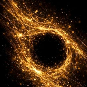 Black and Gold Abstract Wall Art Printable Set of 3 – Time Flow Series – Minimalist Gold Light Triptych, Large Modern Wall Decor