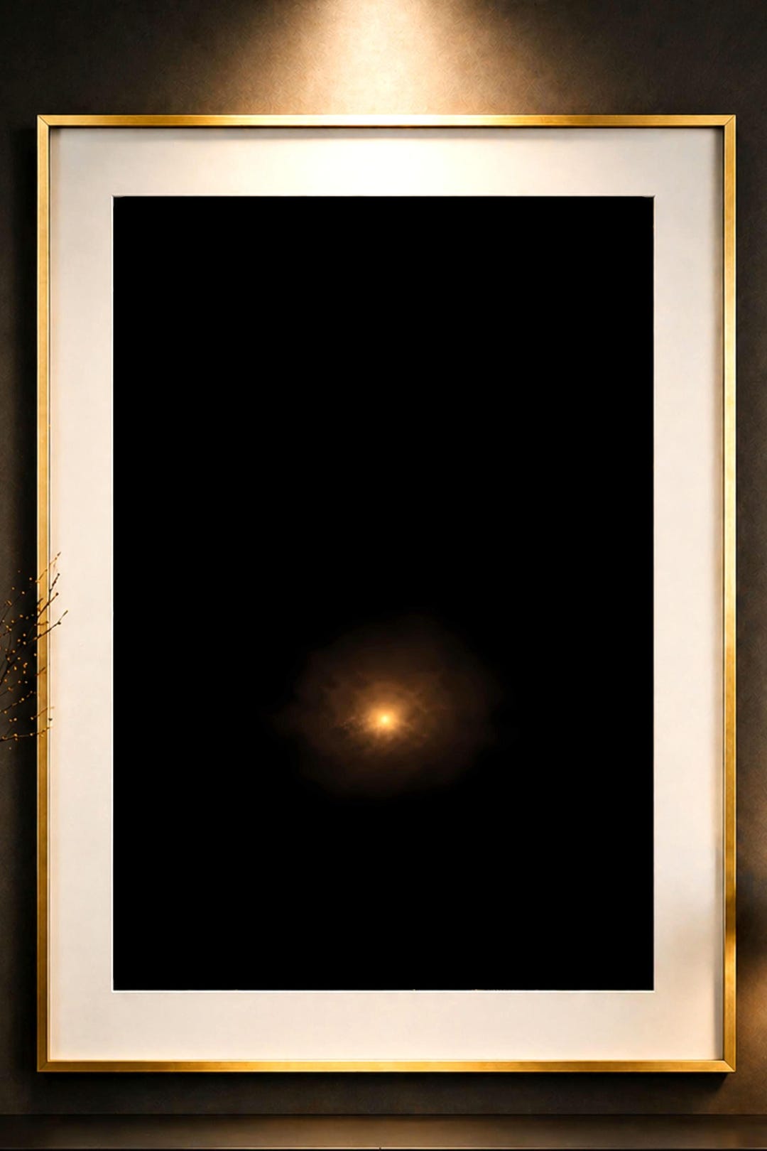 Black Gold Wall Art, Cosmic First Light, Minimal Abstract Print, Modern ...