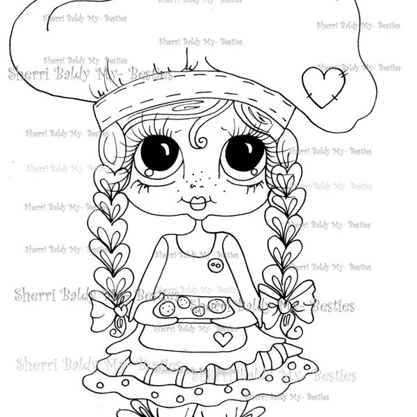 INSTANT DOWMLOAD Digital Digi Stamps Big Eye Big Head Dolls Digi  My Besties IMG051 By Sherri Baldy