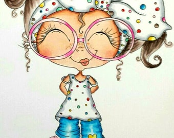 INSTANT DOWNLOAD Digital Digi Stamps Big Eye Big Head Dolls NEW Besties img694 Doodle Butt My Besties By Sherri Baldy