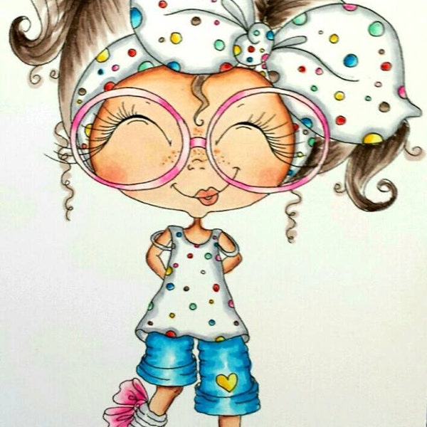 INSTANT DOWNLOAD Digital Digi Stamps Big Eye Big Head Dolls NEW Besties img694 Doodle Butt My Besties By Sherri Baldy