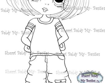 INSTANT DOWNLOAD Digital Digi Stamps Big Eye Big Head Dolls  My Besties Digi Donna By Sherri Baldy