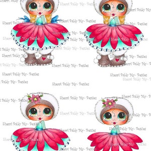 Descarga instantánea IMG384 Kit de decoupage 3D Bestie Muñecas de cabeza grande Besties Digi por Sherri Baldy