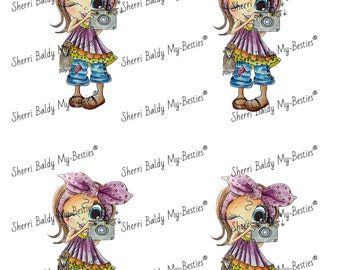 Instant Download Snapshot Sally Bestie  3D Decoupage Printable Shett kit Besties Big Head Dolls Digi By Sherri Baldy