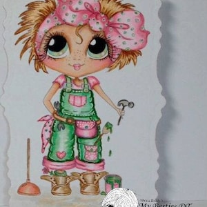 INSTANT DOWMLOAD Digital Digi Stamps Big Eye Big Head Dolls Digi Handy Girl Bestie By Sherri Baldy image 1