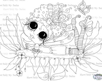 INSTANT DOWNLOAD Digital Digi Stamps Big Eyed  My Bestie Digi Stamp Besties IMG267 By Sherri Baldy