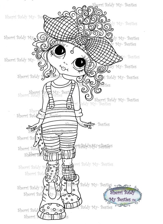 INSTANT DOWNLOAD Digital Digi Stamps Big Eye Big Head Dolls Digi My Besties remiximg 941 Dee Dee Dimples By Sherri Baldy