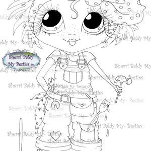 INSTANT DOWMLOAD Digital Digi Stamps Big Eye Big Head Dolls Digi Handy Girl Bestie By Sherri Baldy image 2