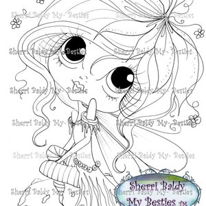 INSTANT DOWNLOAD Digital Digi Stamps Big Eye Big Head Dolls NEW My Besties img790 Fairy Bestie By Sherri Baldy image 4