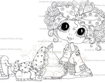 INSTANT DOWNLOAD Digital Digi Stamps Big Eye Big Head Dolls Digi  My Besties IMG699 By Sherri Baldy