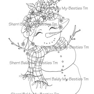 DOWNLOAD INSTANTÂNEO Carimbos Digitais Big Eye Big Head Dolls Digi Snow Pretty Boneco de neve Inverno Por Sherri Baldy