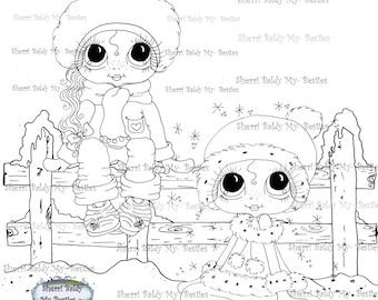 INSTANT DOWNLOAD Digi Stamps Big Eye Big Head Dolls Digi Bestie IMG100013 A By Sherri Baldy