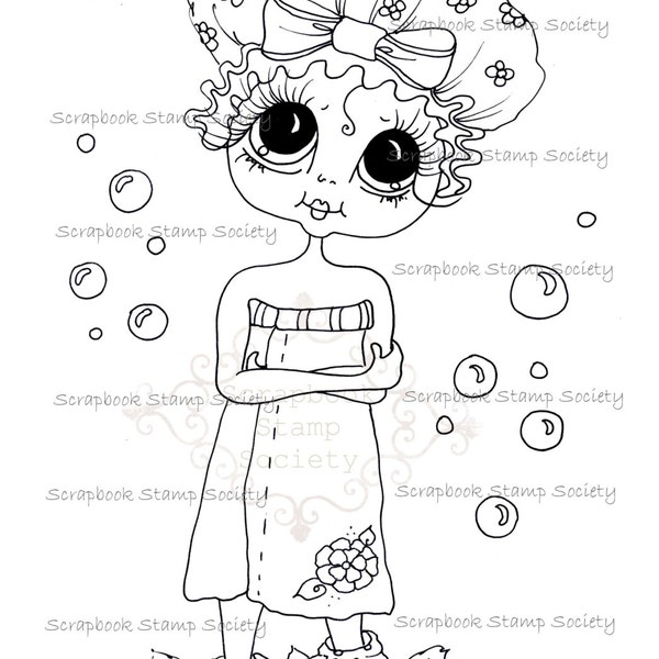 INSTANT DOWNLOAD Digital Digi Stamps Big Eye Big Head Dolls Digi  IMG814 By Sherri Baldy