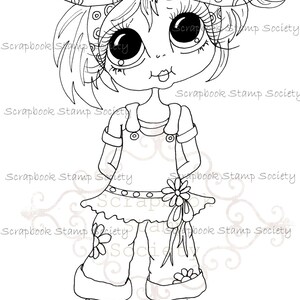 INSTANT DOWNLOAD Digital Digi Stamps Big Eye Big Head Dolls Messy Bessy My Besties Digi Miss Img741 By Sherri Baldy image 1