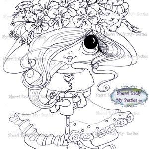 INSTANT DOWNLOAD Digital Digi Stamps Big Eye Big Head Dolls Digi Img921 Christmas By Sherri Baldy image 2