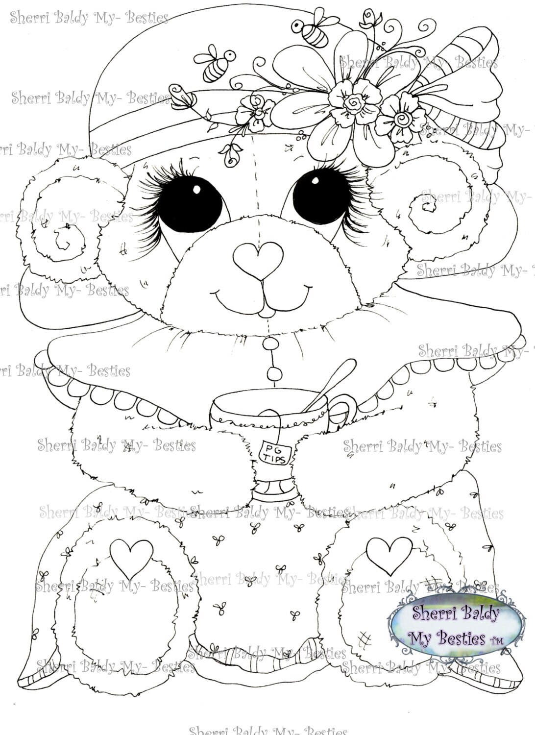 INSTANT DOWNLOAD Digital Digi Stamps Big Eye Big Head Dolls Bestie New Bestie Bears  img533 My Besties By Sherri Baldy