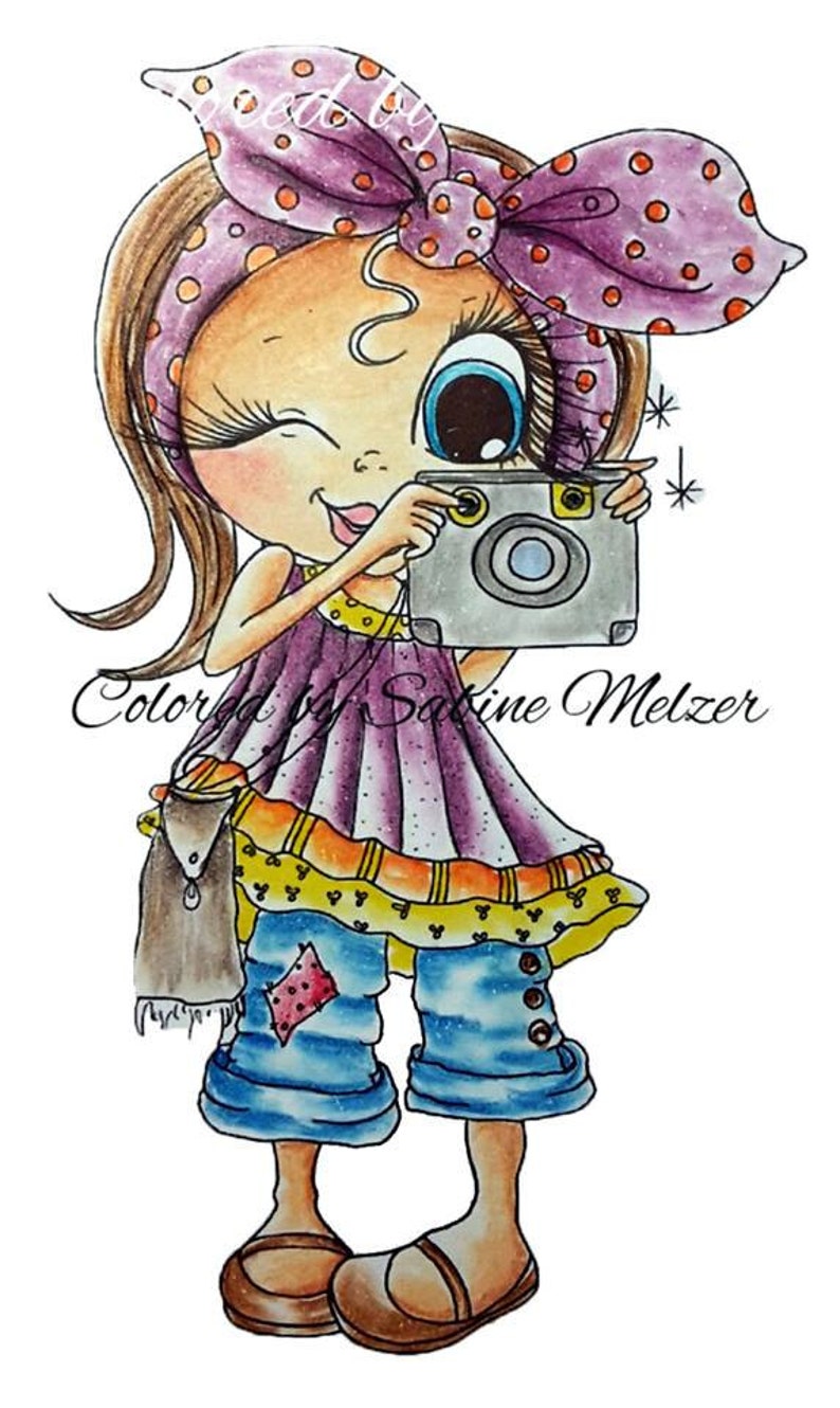 INSTANT DOWNLOAD You Get 2 Stamps in this order Digital Digi Stamps Big Eye Big Head Dolls Snap Shot Sally Scan0006 Bestie By Sherri Baldy image 1