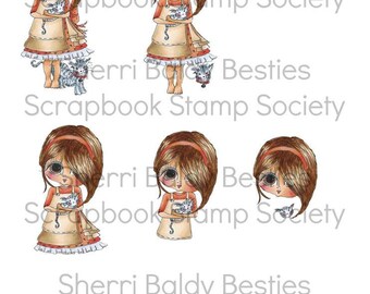 Instant Download A Gift For You Bestie 3D Decoupage kit Besties Big Head Dolls Digi By Sherri Baldy