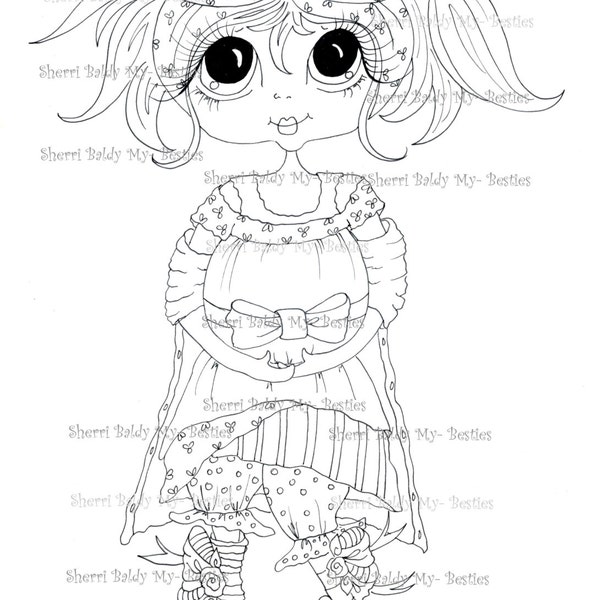 INSTANT DOWNLOAD Digital Digi Stamps Big Eye Big Head Dolls Messy Bessy IMG894 My Besties By Sherri Baldy