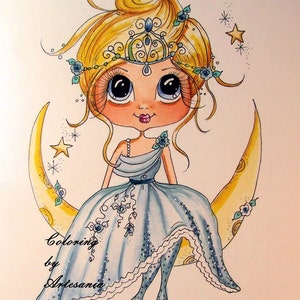 SOFORTIGER DOWNLOAD Digitale Digi Stamps Big Eye Big Head Dolls Bestie New Bestie Scann008 Moon Fairy Princess My Besties von Sherri Baldy