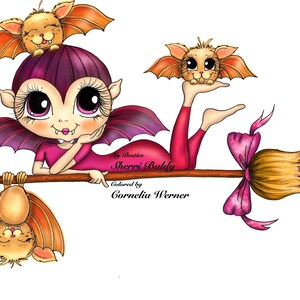 INSTANT DOWNLOAD Digital Digi Stamps Big Eye Big Head Dolls Bestie New Bestie You Drive Me Batty My Besties Img015 By Sherri Baldy image 2