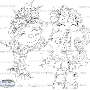 DOWNLOAD INSTANTÂNEO Carimbos Digitais Big Eye Big Head Dolls Digi Snow Girl Pretty Winter Por Sherri Baldy