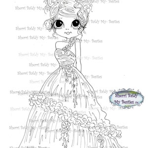 INSTANT DOWNLOAD Digital Digi Stamps Big Eye Big Head Dolls Digi My Besties The Bride By Sherri Baldy image 1