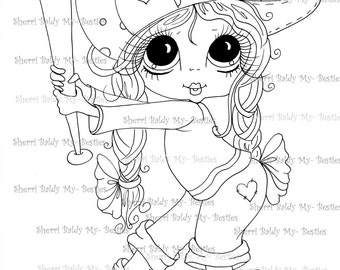 INSTANT DOWNLOAD Digital Digi Stamps Big Eye Big Head Dolls Digi  My - Besties  IMG309 By Sherri Baldy