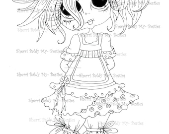 INSTANT DOWNLOAD Digital Digi Stamps Big Eye Big Head Dolls Digi  My - Besties img906 Bestie By Sherri Baldy