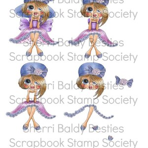 Descarga instantánea Blakely Ann img499Bestie 3D Decoupage Kit Besties Big Head Dolls Digi Por Sherri Baldy