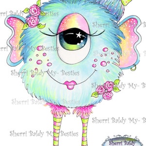 DOWNLOAD INSTANTÂNEO Carimbos Digitais Big Eye Big Head Dolls Bestie Scan 0019 My Besties Monsters Ever Mini Monster TM Por Sherri Baldy