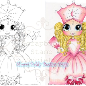 INSTANT DOWNLOAD Digital Digi Stamps Big Eye Big Head Dolls Digi   Besties Besties Of Oz Princess Sparkle By Sherri Baldy