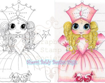 INSTANT DOWNLOAD Digital Digi Stamps Big Eye Big Head Dolls Digi   Besties Besties Of Oz Princess Sparkle By Sherri Baldy