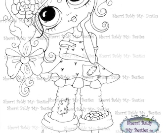 INSTANT DOWNLOAD Digital Digi Stamps Big Eye Big Head Dolls Digi  My - Besties  IMG237  By Sherri Baldy