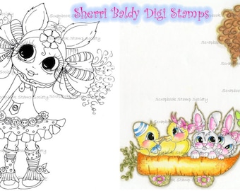 INSTANT DOWNLOAD Digital Digi Stamps Big Eye Big Head Dolls Digi   Besties Img637 By Sherri Baldy