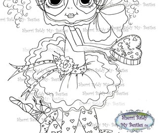 INSTANT DOWNLOAD Digital Digi Stamps Big Eye Big Head Dolls Digi Twinkles By Sherri Baldy