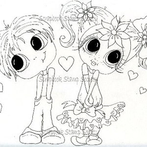 INSTANT DOWNLOAD Digital Digi Stamps Big Eye Big Head Dolls Digi IMG557 By Sherri Baldy image 1