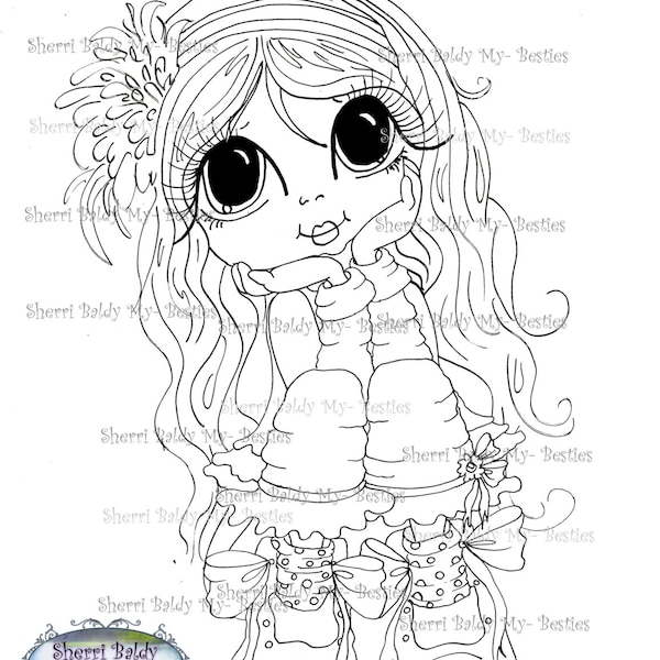 INSTANT DOWNLOAD Digital Digi Stamps Big Eye Big Head Dolls  My Besties Digi Gill Day Dream By Sherri Baldy