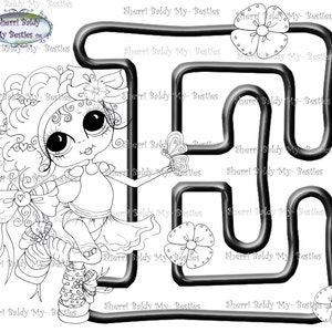 DESCARGA INSTANTÁNEA Sellos digitales Big Eye Big Head Dolls Digi My Besties Alfabeto Letra E Por Sherri Baldy