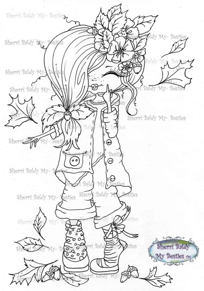 INSTANT DOWNLOAD Digi Stamps Big Eye Big Head Dolls Digi Bestie Img4262 By Sherri Baldy image 1