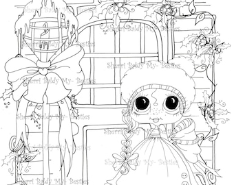 INSTANT DOWNLOAD Digi Stamps Big Eye Big Head Dolls Digi Bestie IMG962 By Sherri Baldy